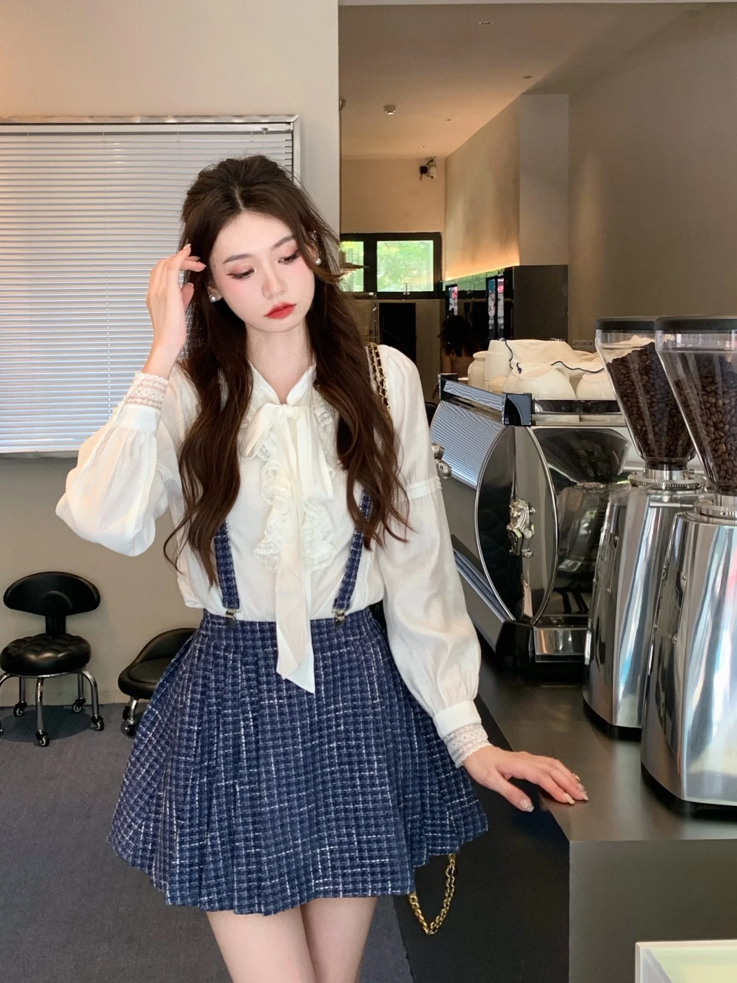 

Женская рубашка Pinkypiggy Venus с кружевными узлами и длинными рукавами, белая, универсальная, из смесового хлопка, стандартной длины, однотонная