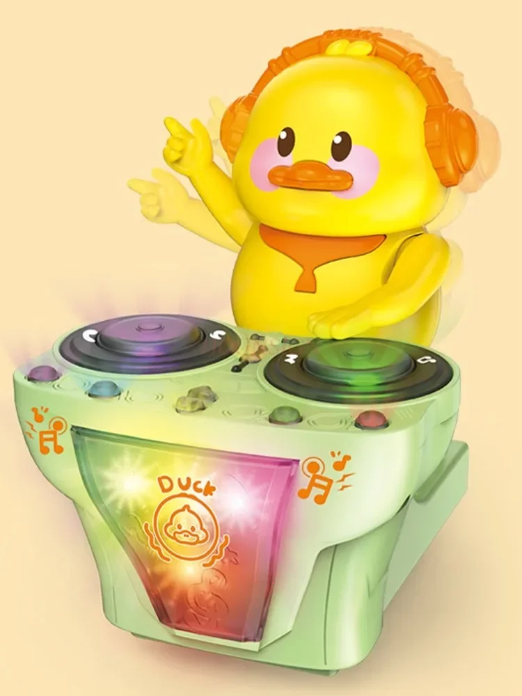 Lindo pato DJ tocadiscos juguete Musical con luz y sonido niños juego interactivo electrónico regalo de educación temprana para niños