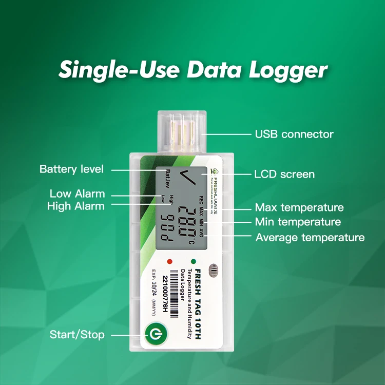 3PCS Cold Chain Transport Usb Temperature And Humidity Data Logger For Vaccine Carrier Cold Chain Box