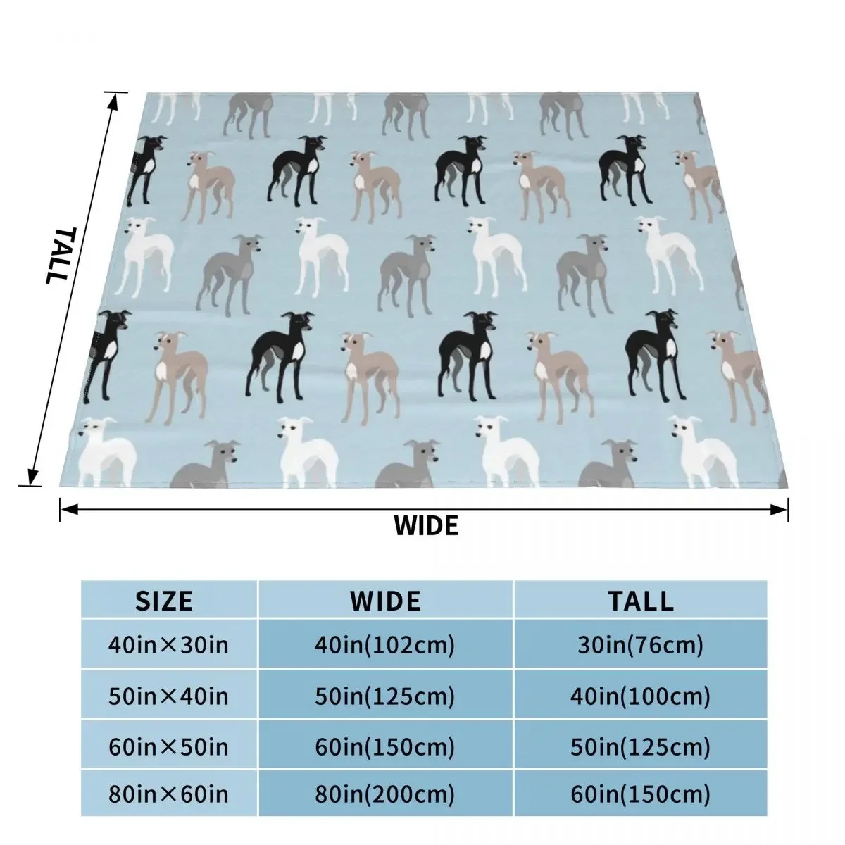 Italian Greyhounds or Whippets Cute Pattern Throw Blanket Bed Fashionable Decorative Sofa Blankets