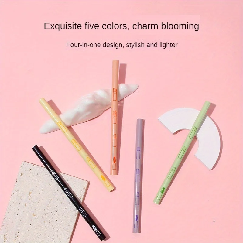 Set di pennelli per trucco multifunzionali 4 IN 1 Gadget per trucco Pennello per ombretto per labbra staccabile Pennello per ombretto in spugna per viaggi a casa