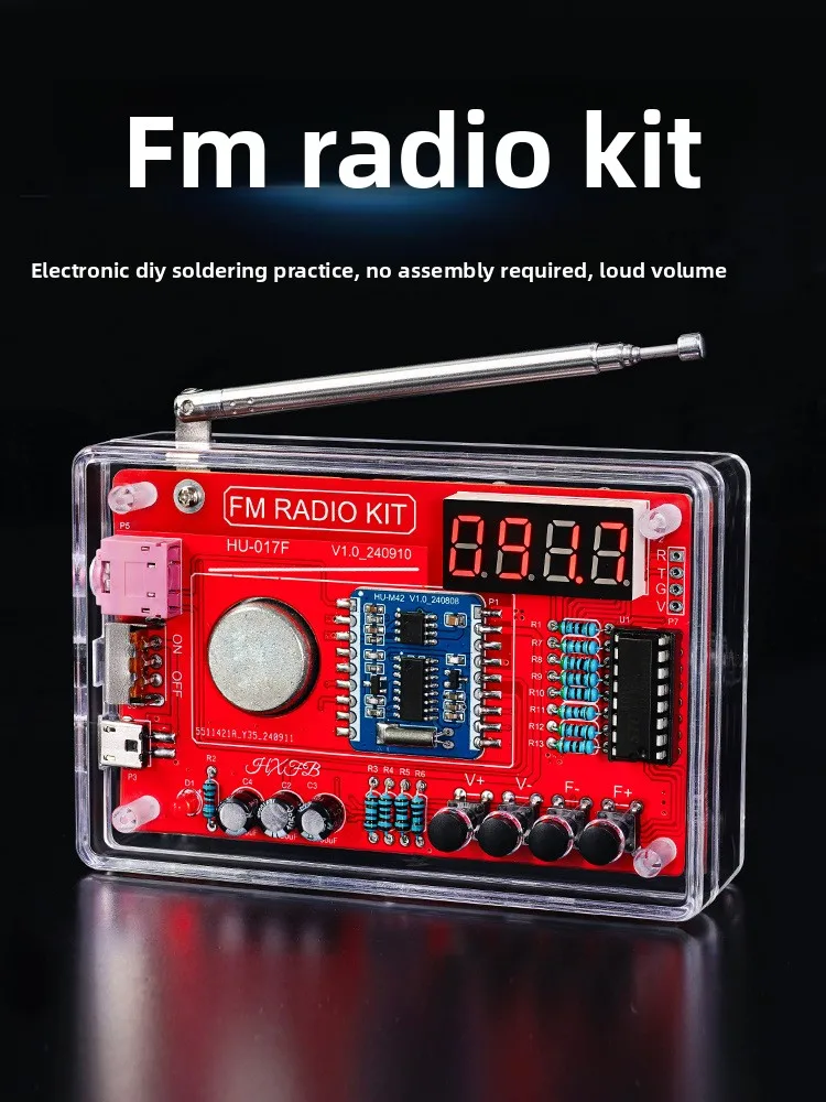 

Electronic Soldering Practice Kit - FM Radio Assembly with Digital Nixie Tube Display