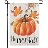 Happy Fall Garden Flag 12×18 Inch Double Sided Vertical Thanksgiving Yard Autumn Pumpkin Outdoor Decor DF076 jjp