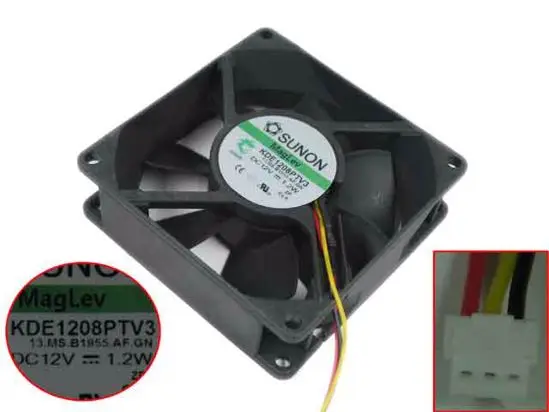 

SUNON KDE1208PTV3 13.MS.B1955.AF.GN DC 12V 1.2W 80x80x25mm Server Cooling Fan