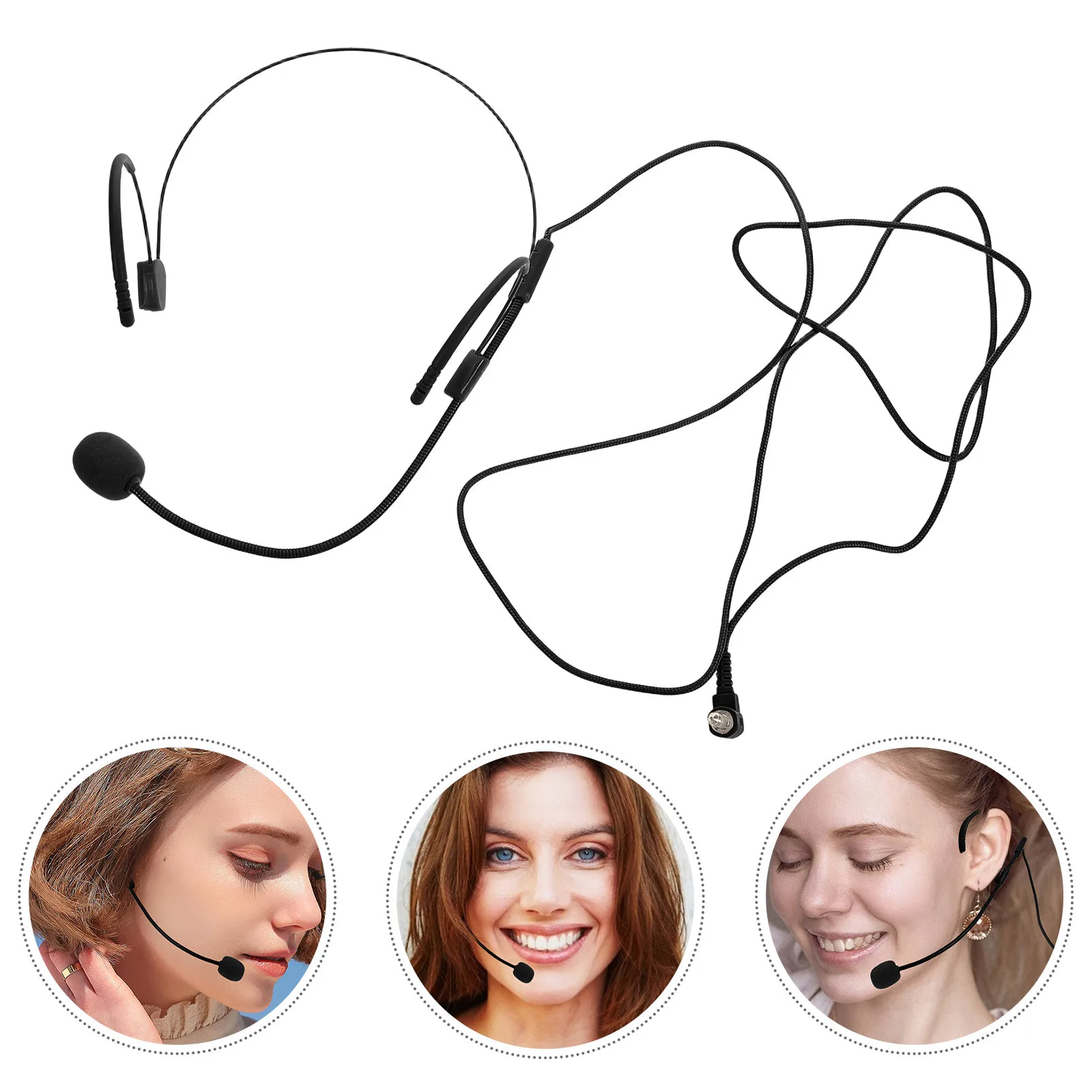 

Voice Amplifier Microphone Headset Black Over Ear Lightweight Comfortable Teaching Tour Guide Presentation Voice Amplifier Mic