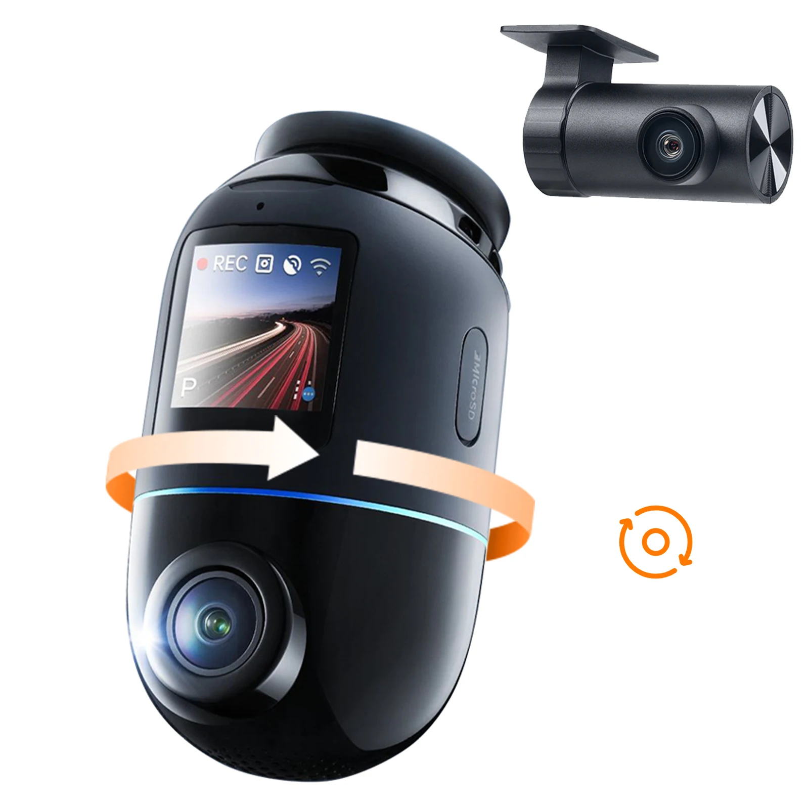 70mai 4K Omni X800 UHD con HDR 360 °   Apertura giratoria F1.7 Super Capacitor Control de voz 4G Control remoto 70mai X800