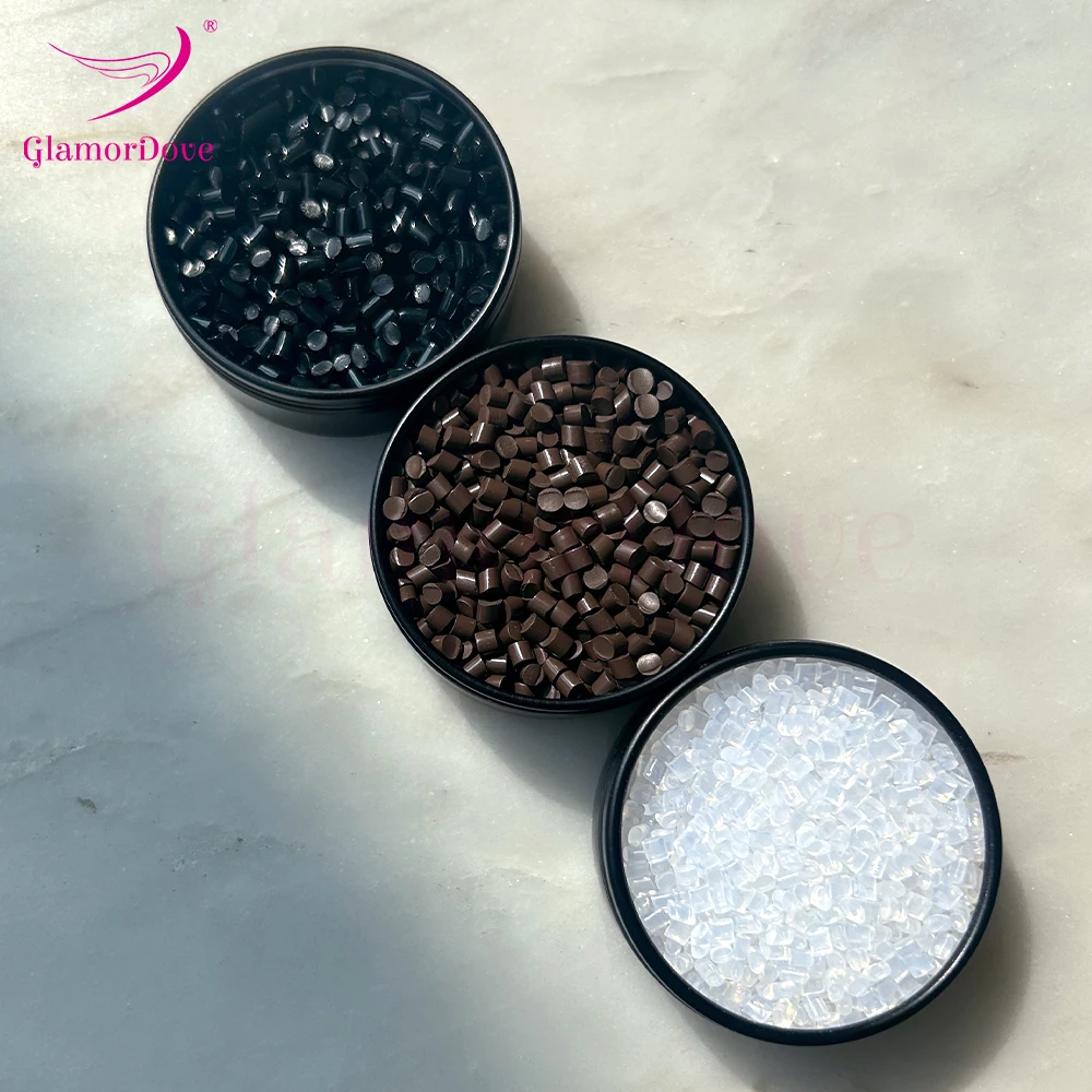 Wholesale Italian Keratin Glue Beads Granules For Hot Melt Fusion Hair Extensions Strong Hair Bonding Keratin Glue Grain Pellets