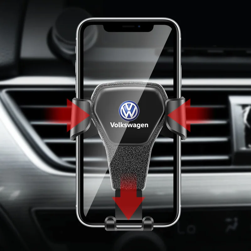 Gravity Car Mount GPS Mobile Phone Holder Vent Clip Installation For VW R Line GTI Atlas Jetta Touareg Variant Golf Polo Taos