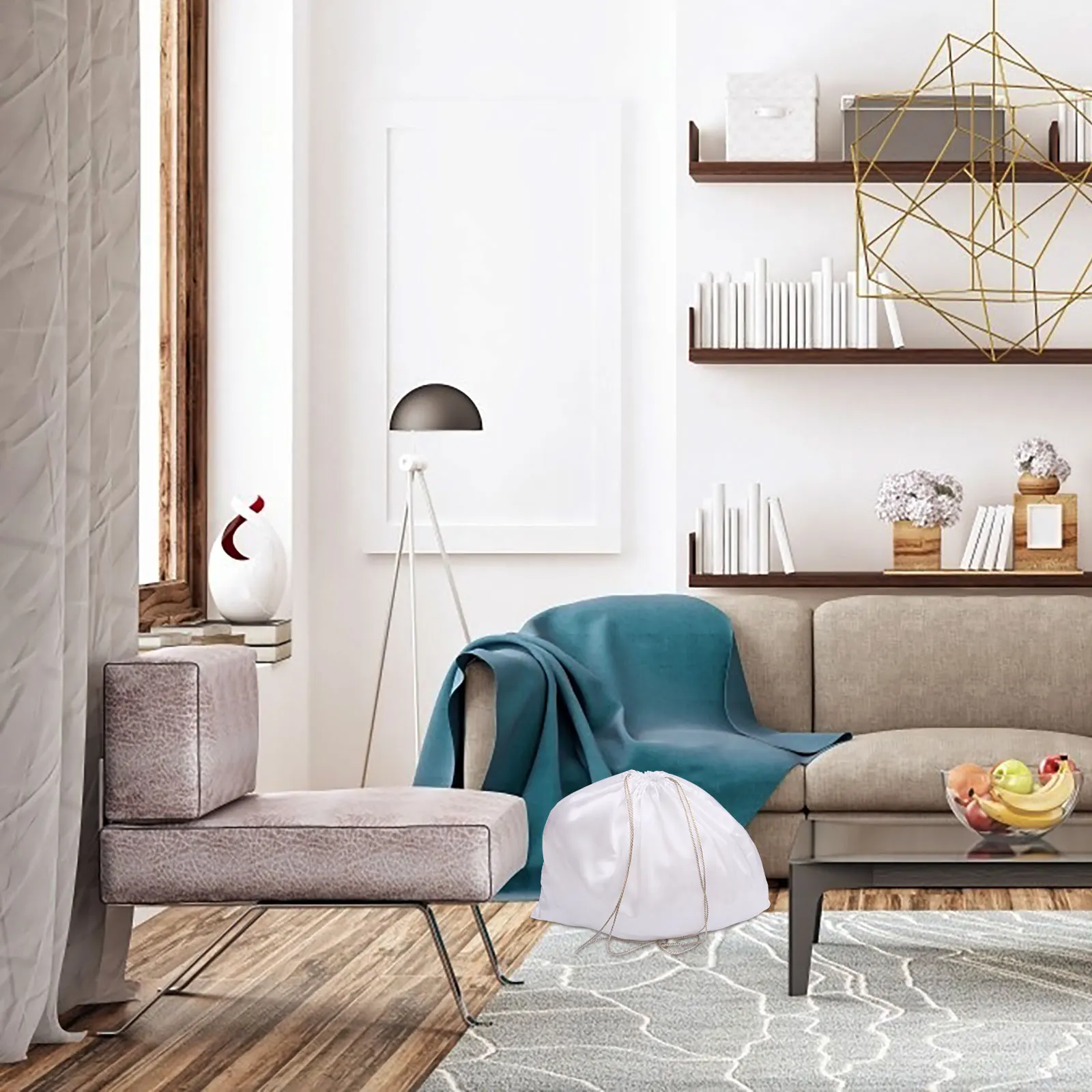 

2Pcs Heavy Duty Storage Bags with Drawstring Thicken Design for Home Use Holds Clothes Towels Shoes Compact Space Saving