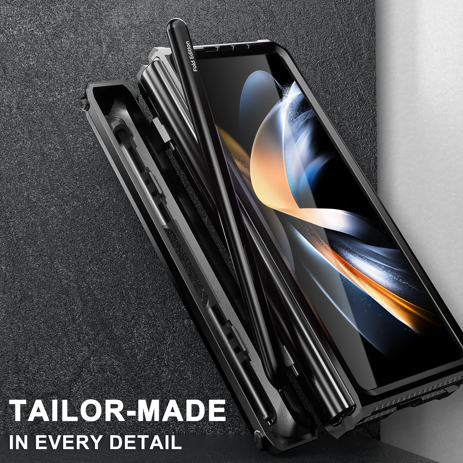 Für Samsung Galaxy Z Fold 5 4 3 Fall S-Stift halter mit Scharniers chutz und eingebauter Displays chutz folie Telefon abdeckung Ständer