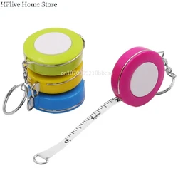 150cm/60 Inch Candy Color Mini Keychain Retractable Tape Ruler Clothing Size Tape Measure Small Tape Measure Camping Supplies