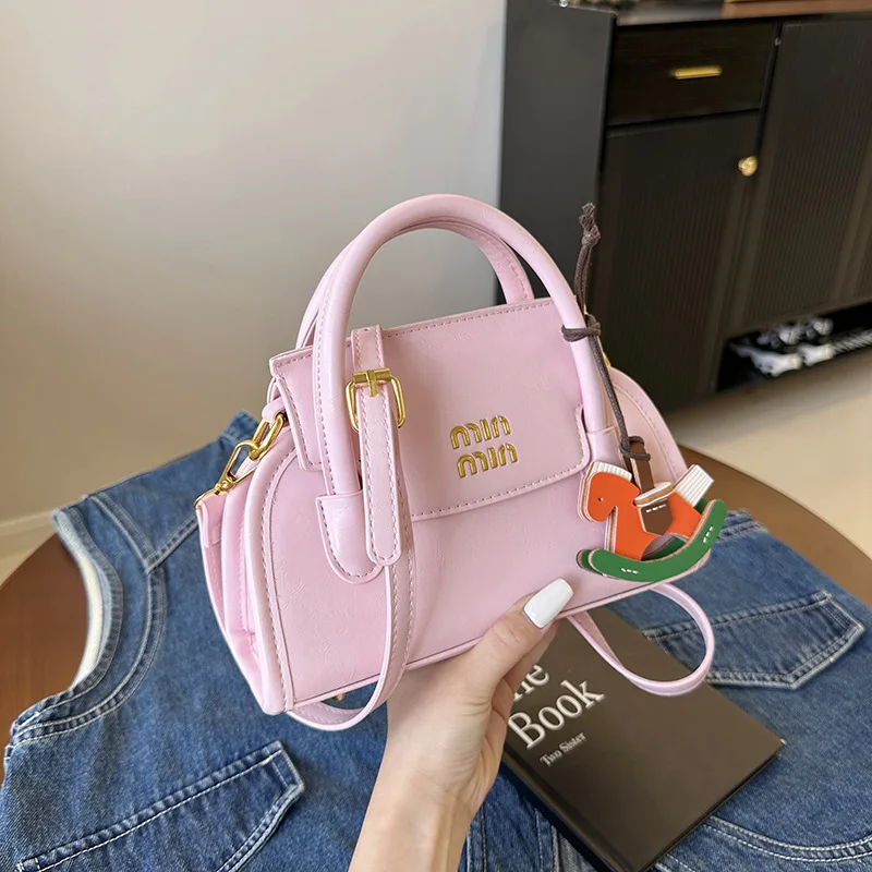 

2025 New! Women's Fashion Shell Bag Simple Retro Solid Color Niche Portable Shoulder Casual Versatile Messenger Pendant Bag