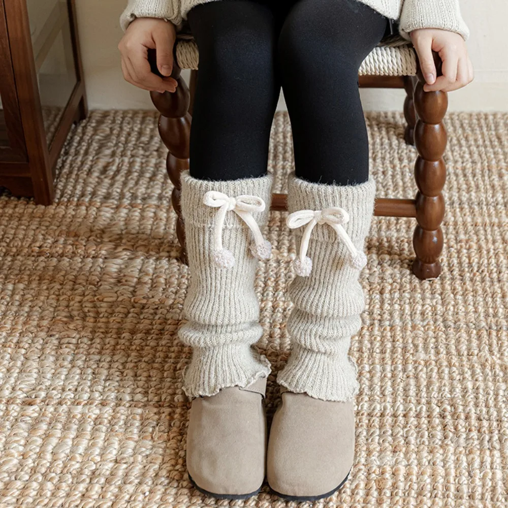 

Cute Harajuku Children's Leg Warmers Solid Color Long Stockings Lolita Knitted Socks Sweet Kawaii Kids Long Socks Autumn