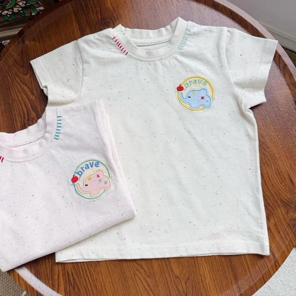 

summer tops baby girls clothes boys tshirts kids clothes girls t-shirt Cartoon pattern embroidered short sleeve T-shirt