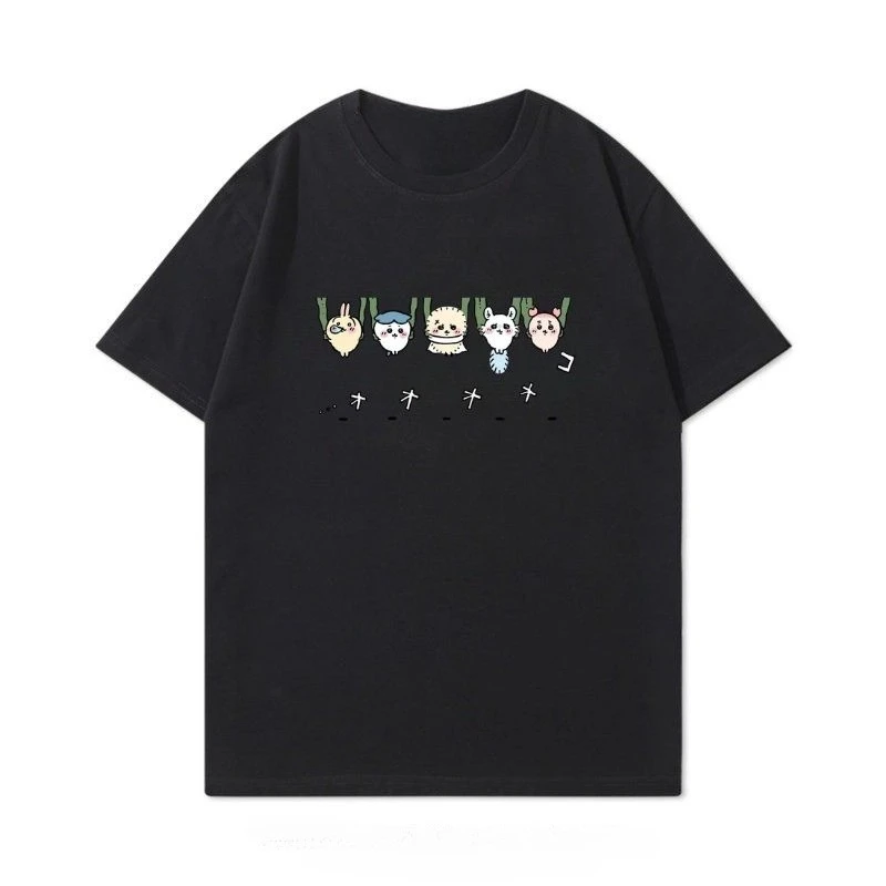 Chiikawa Cute Kawaii Anime Starry Tee Men's Women's Black Retro Cool Graphic Art Print Oversized Short Sleeve Streetwear Top