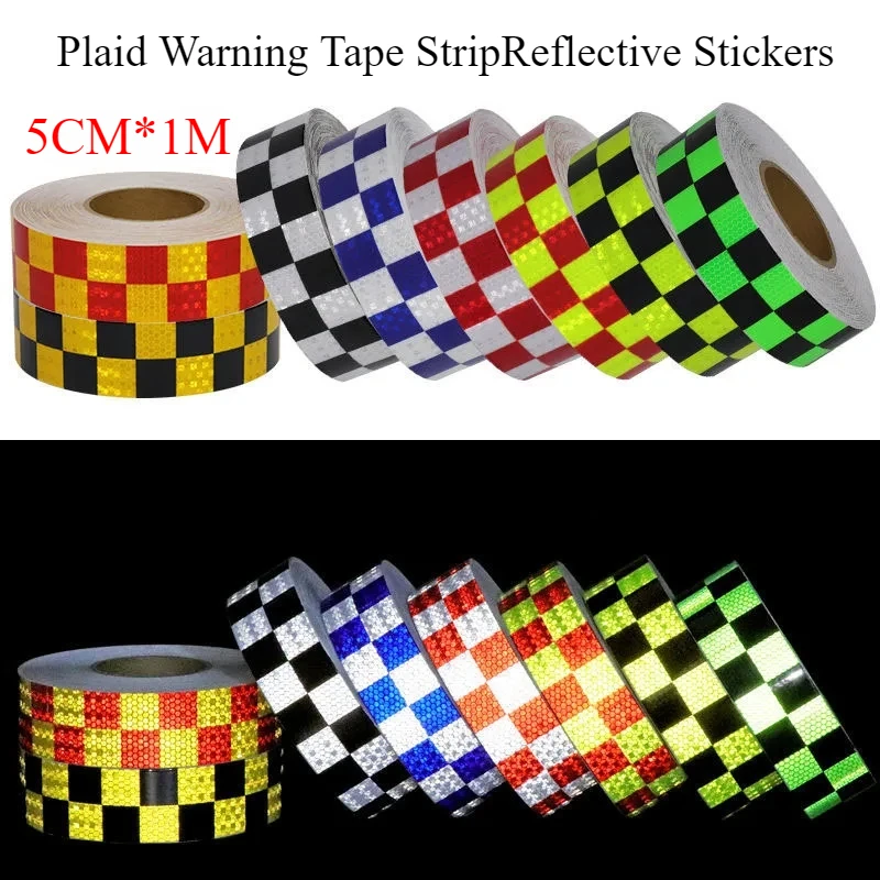 5cmX1m Car Reflective Stickers Honeycomb Plaid Safety Mark Warning Reflector Tape Strip For Car Bicycle Truck Reflection Decor