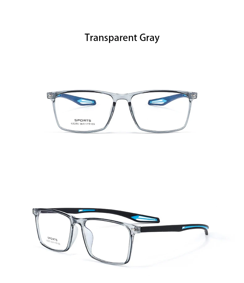 2024 neue Mode ultraleichte transparente tr90 Brillen Sport brille für Männer große Brillen optischen Rezept rahmen – Detail 9