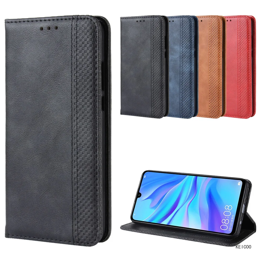 Magnetic Leather Case for Huawei Y5 P Smart+ 2019 Honor 20e 20Lite Play 3e 8 10i 20i Enjoy 9s Stand Holder Anti-fall Phone Shell