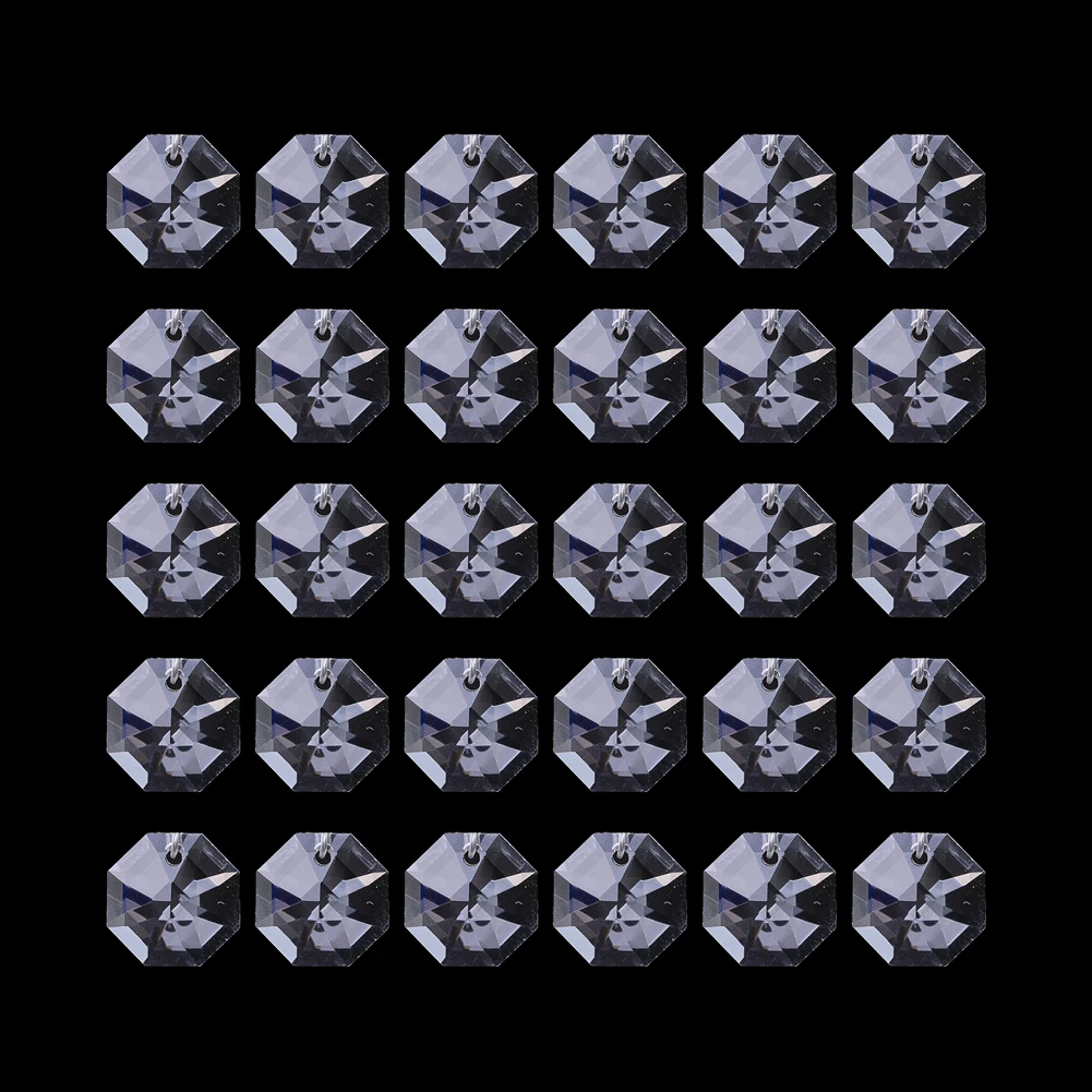 10PCS 12mm Crystal Prism Octagonal Beads Clear Faceted Glass Suncatcher DIY Jewelry Making Bulk Light Catcher Home Decor - view 3