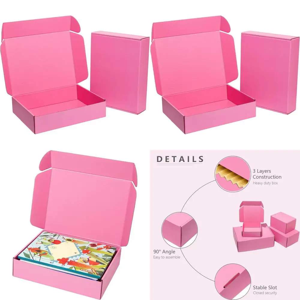 

13x10x3 Inch Shipping Boxes - 20 Pack Corrugated Cardboard Mailers for Small Business, Literature, and Ornament Packaging