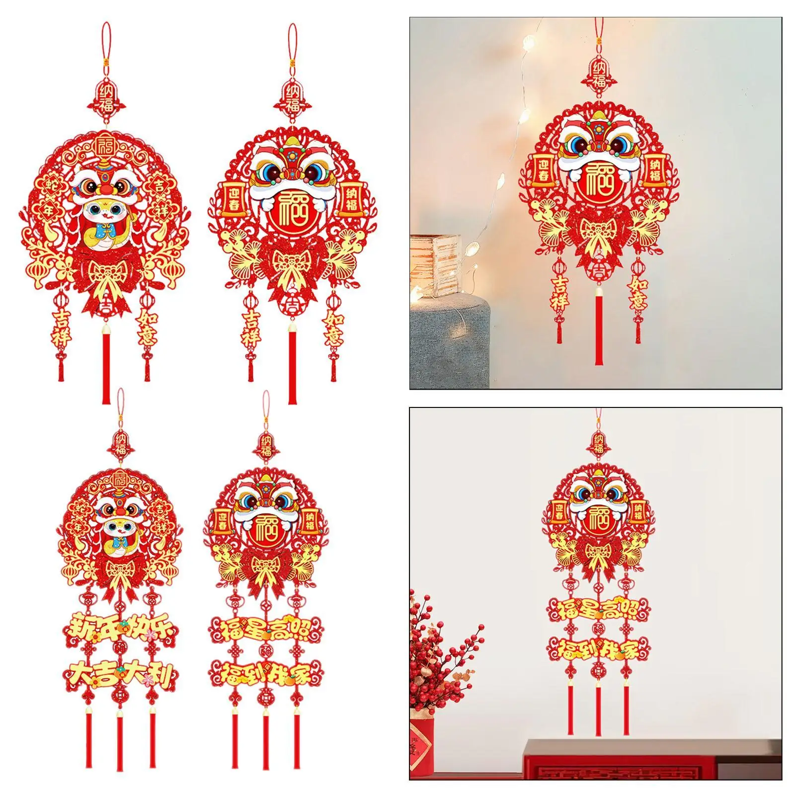 Chinese New Year Decoration Simple Hanging Pendant for Window Office Door