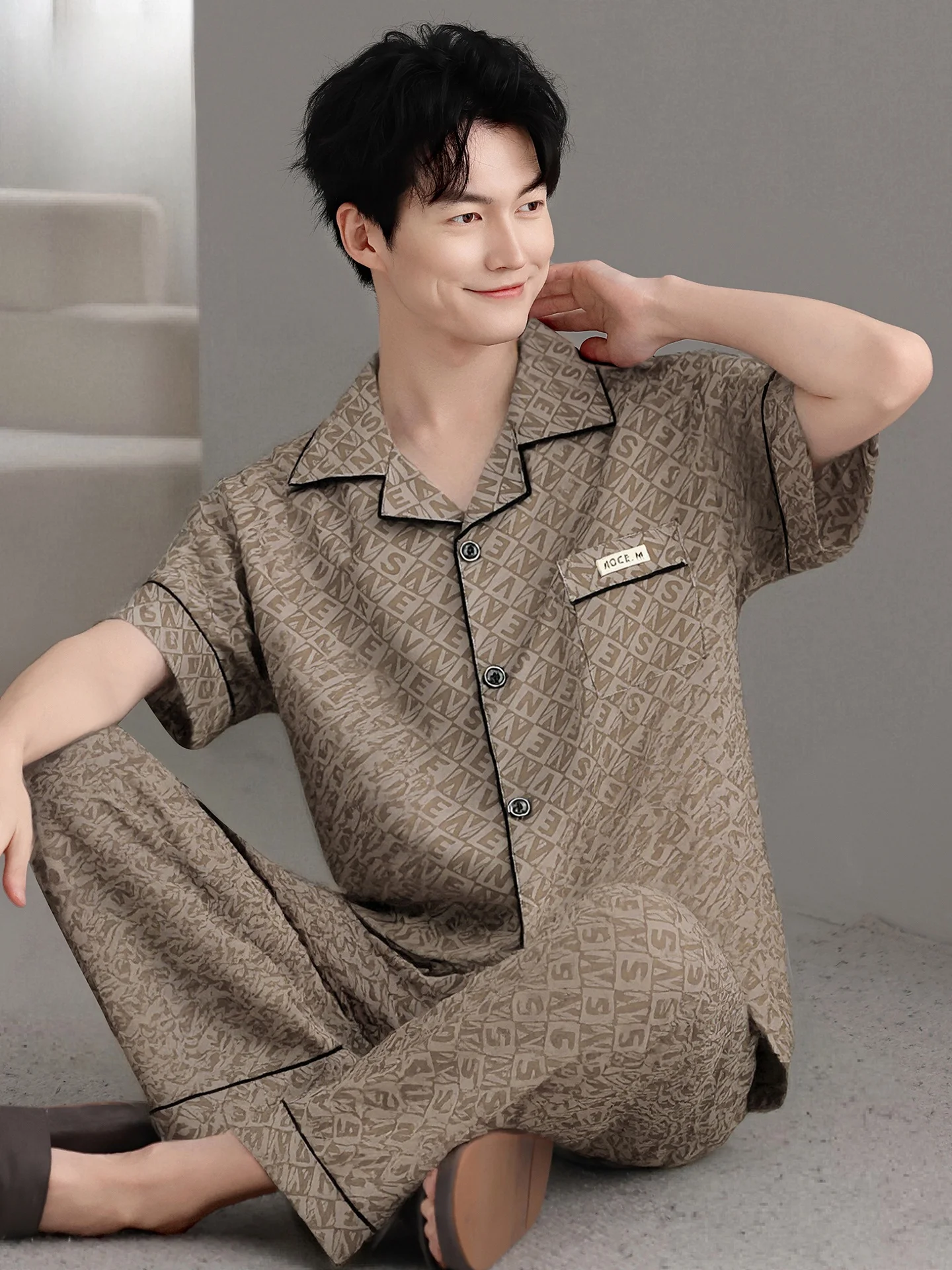 men's-summer-sleepwear-short-sleeve-long-pants-pure-cotton-lightweight-comfortable-home-clothes-big-size-half-sleeve-casual-s