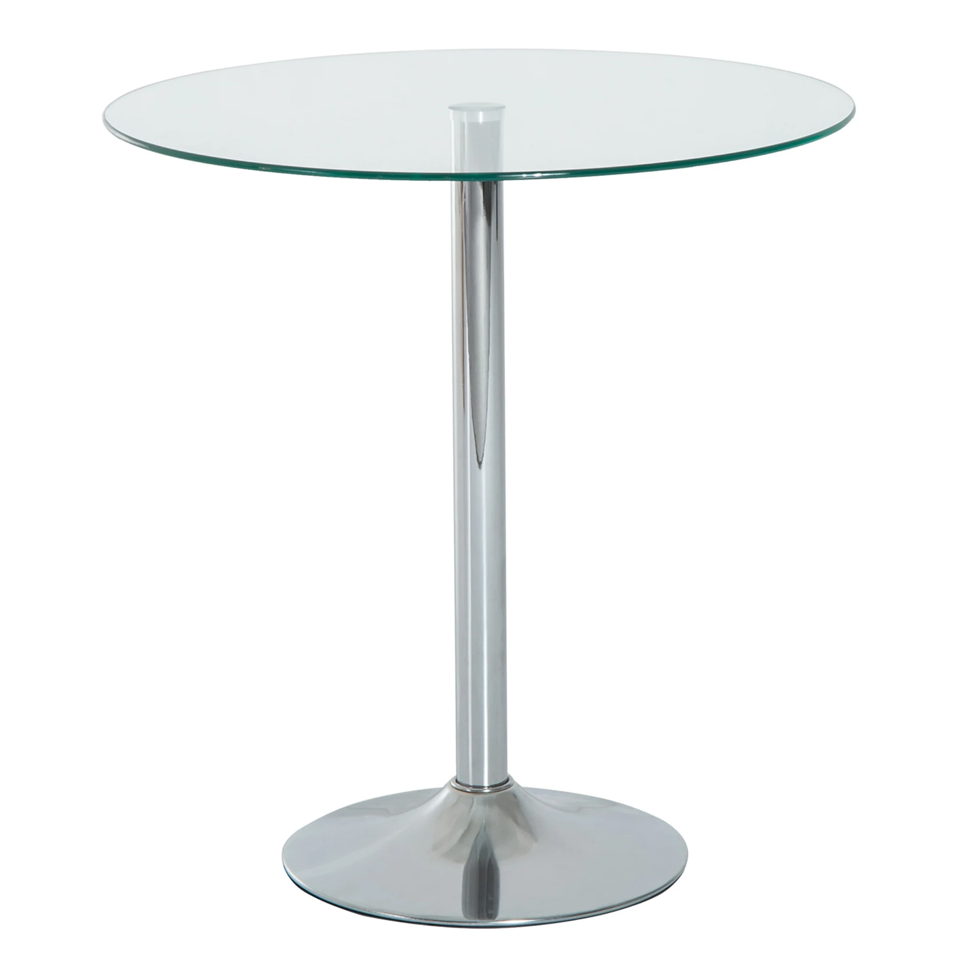 HOMCOM Mesa Comedor Redonda para 2 Personas Superficie de Vidrio Templado Plata