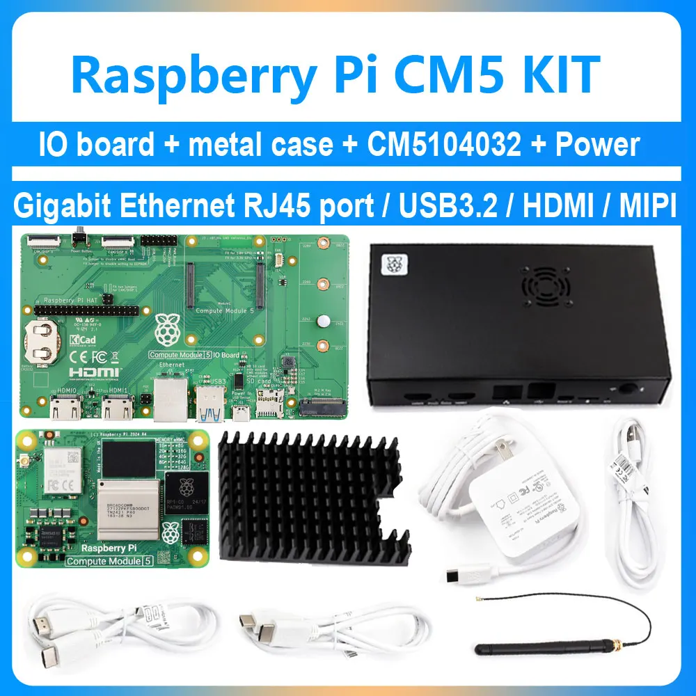 Raspberry Pi CM5 Compute Module 5 Development Kit With CM5104032 + Official Original IO Board + Case