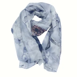 wholesale 100% pure silk mulberry silk Neckerchief hijabs elegant soft kerchief brand silk scarf  fashion new grey floral style