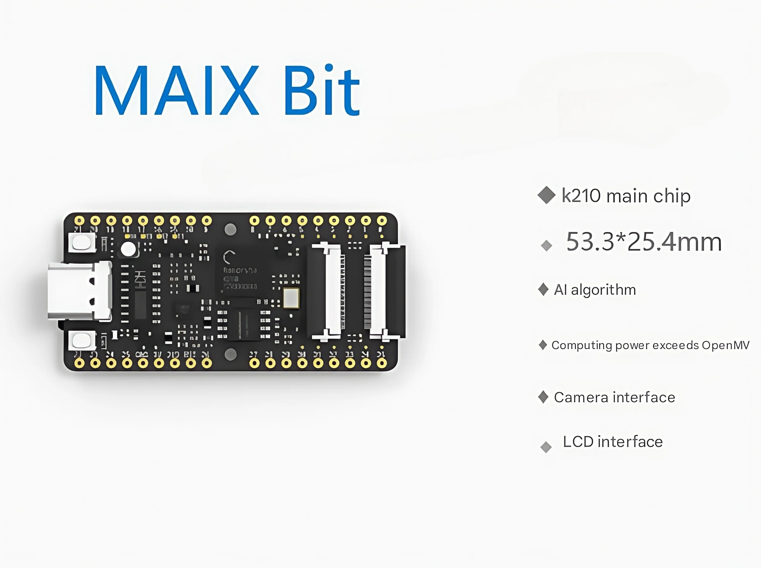 

MAIX Bit AI K210 макетная плата M12 объектив Sipeed глубокая обучающая камера 2,4-дюймовый экран бинокулярная камера микрофонная матрица