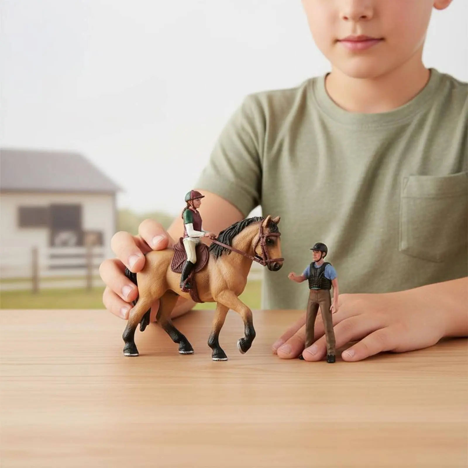 

Набор игрушек «Ферма и забор»: реалистичные животные, миниатюрная фермерская сцена, набор для игр с фермерскими животными, расписанный вручную, для украшения комнаты