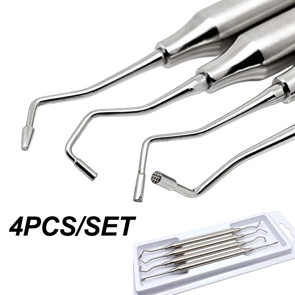 

Набор из 4 инструментов для заполнения костных дефектов: устройство для подачи костной пудры и инструмент для выравнивания и уплотнения, стоматологический инструмент