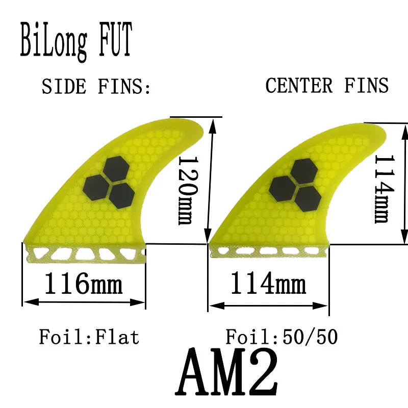 3 Pcs Tri Surf Fins AM2 Size Thruster Fibreglass BiLong Futures Surfboard  Fin Box bodyboard Wakeboard Surfboard Accessories