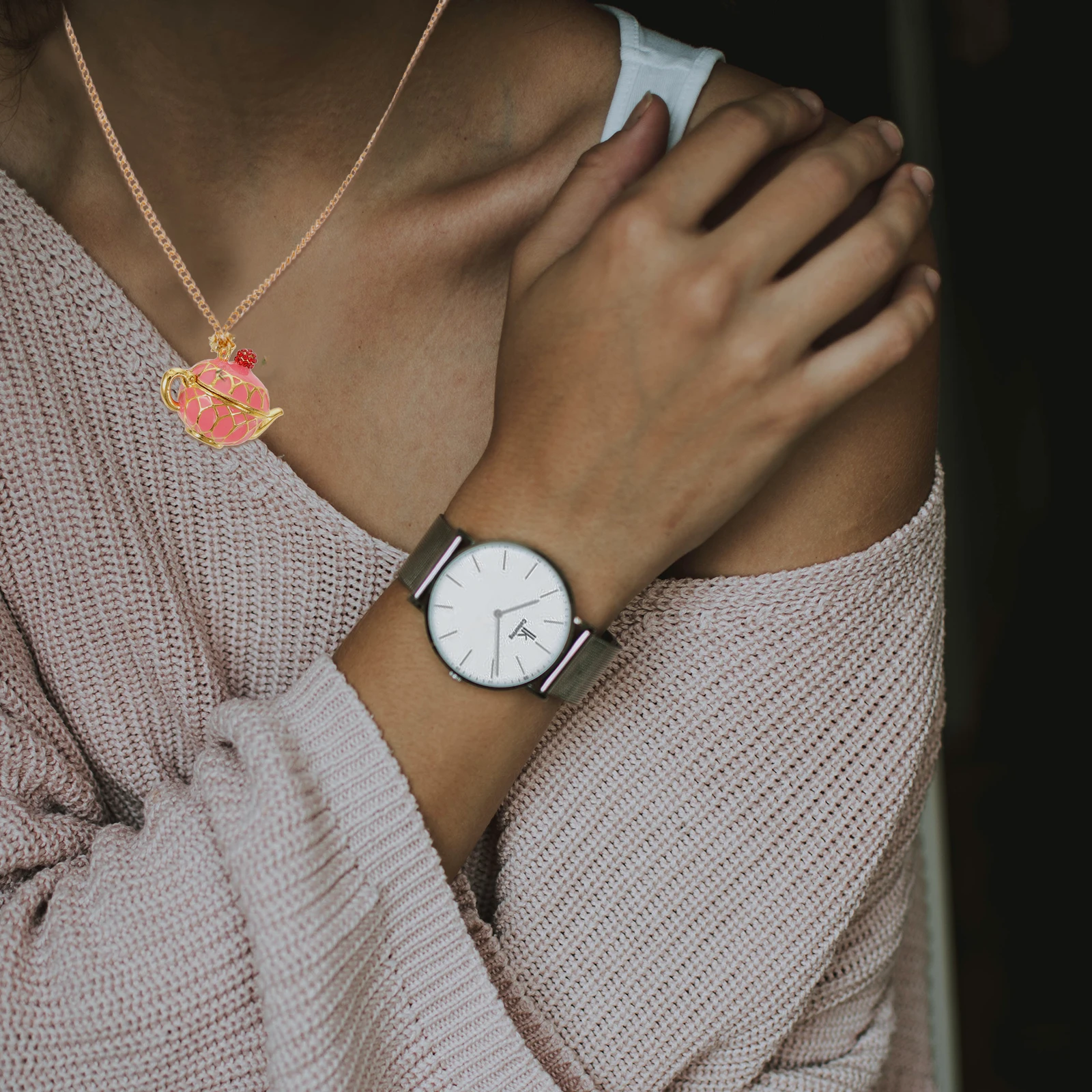 Trendy Teacup Necklace For Women Decorative 3D Tea Cup Pendant Necklace Elegant Charm Necklace Aesthetic Jewelry