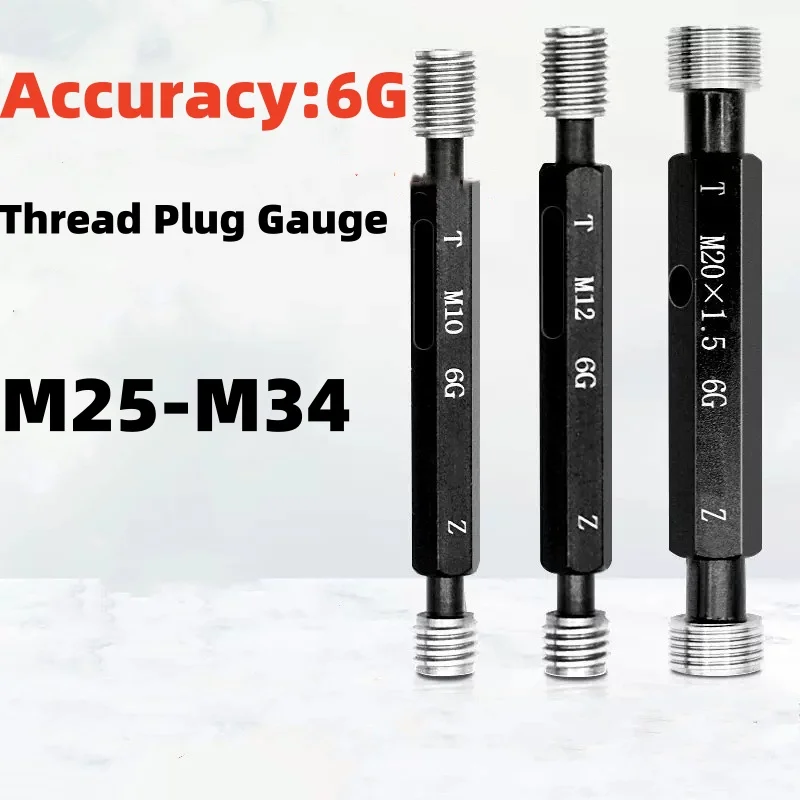 

1PCS M25-M34 Steel Mer-cury Gage Metric Fine Thread Plug Gauge High Quality wholesale 6G M25M26M27M28M29M30M31M32M33M34