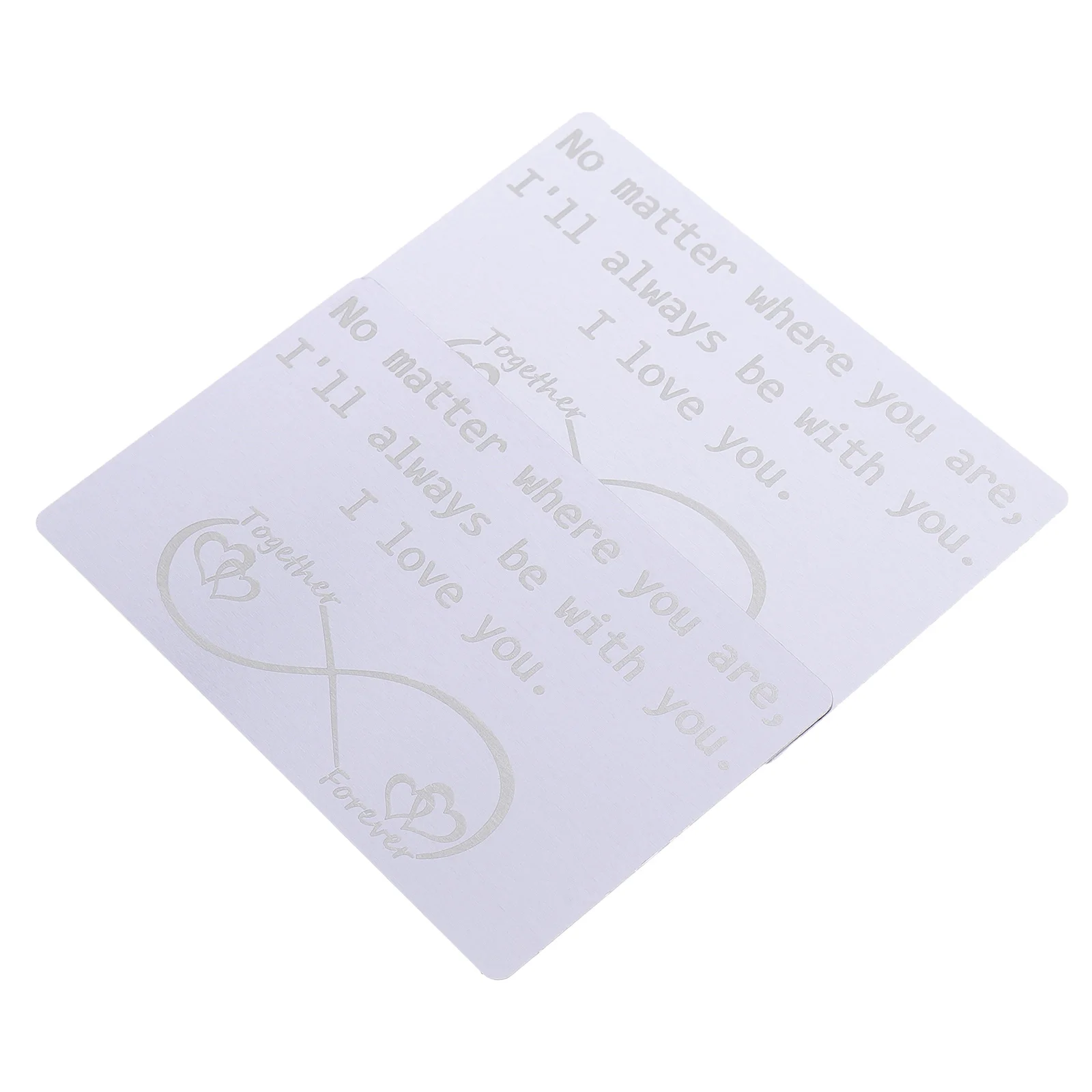 2pcs Metal Cards Stainless Steel Wallet Inserts Decorative Engraved Anniversary Business Card Holder Valentine Gift Christmas