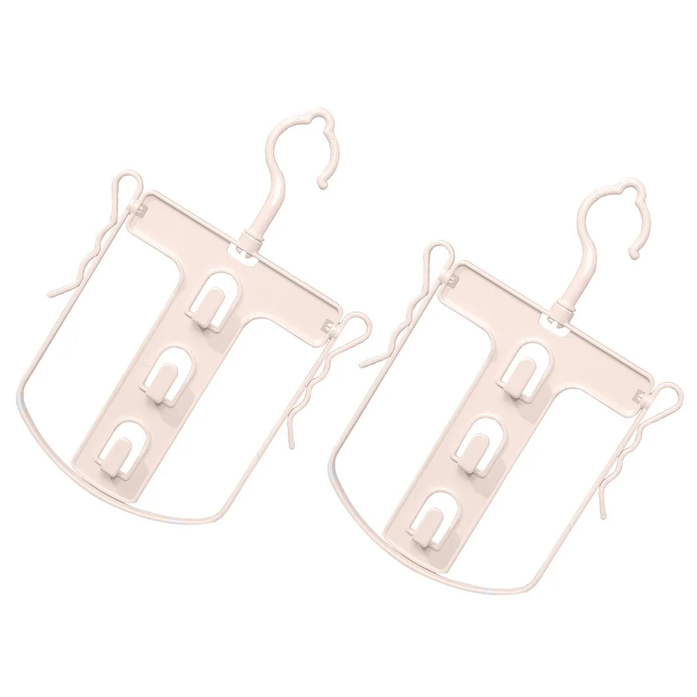 

2Pcs Rotatable Clothes Hangers Drying Rack Khaki Windproof Jacket Hoodie Foldable Storage Household Clothing Dryer Plastic