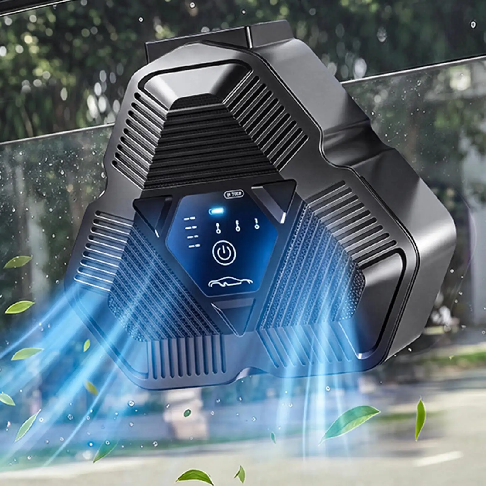 

Fan For Car Window Rechargeable Three Outlets Ventilation Cooling Radiator Car Window Exhaust Fan For Van SUV Truck RV Highway