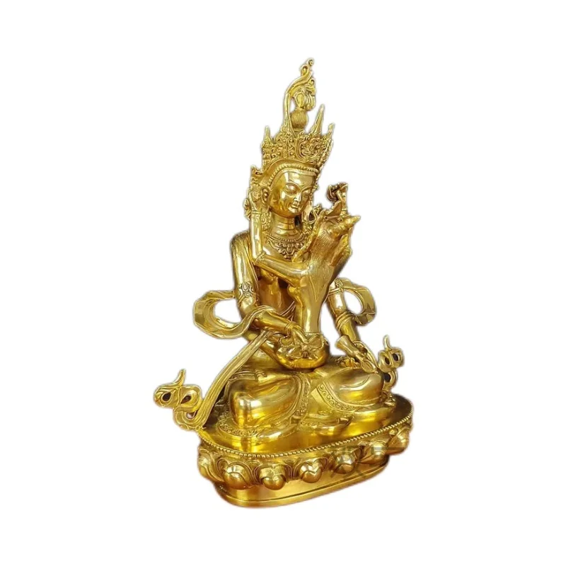 Copper Tibetan Tantra Fully Gilded Joyful Buddha Figure Double Body Vajrasattva Tara Bodhisattva Statue Can Be Used for Storage