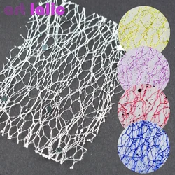 Gold Mesh Nail Stickers 5x6.5cm Glitter Line Silk Foil Transfer Nail Art Decals Fashionable Glittery Accessory for DIY Manicure