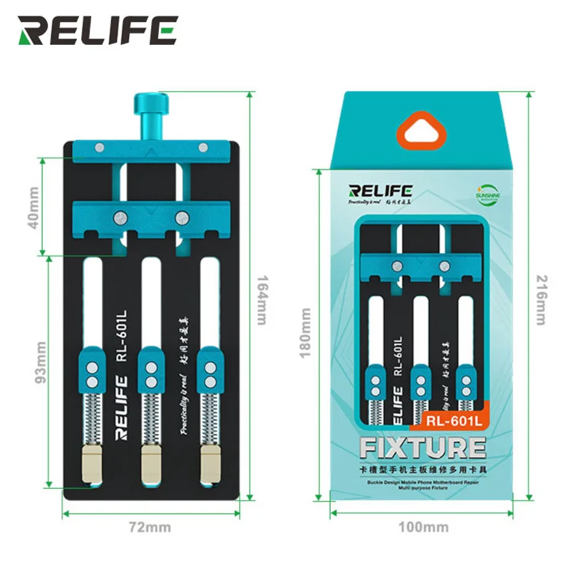 RELIFE-slot para cartão de fixação universal para reparo de placa-mãe do telefone móvel, multiuso, fixação de três eixos, solda PCB, RL-601L
