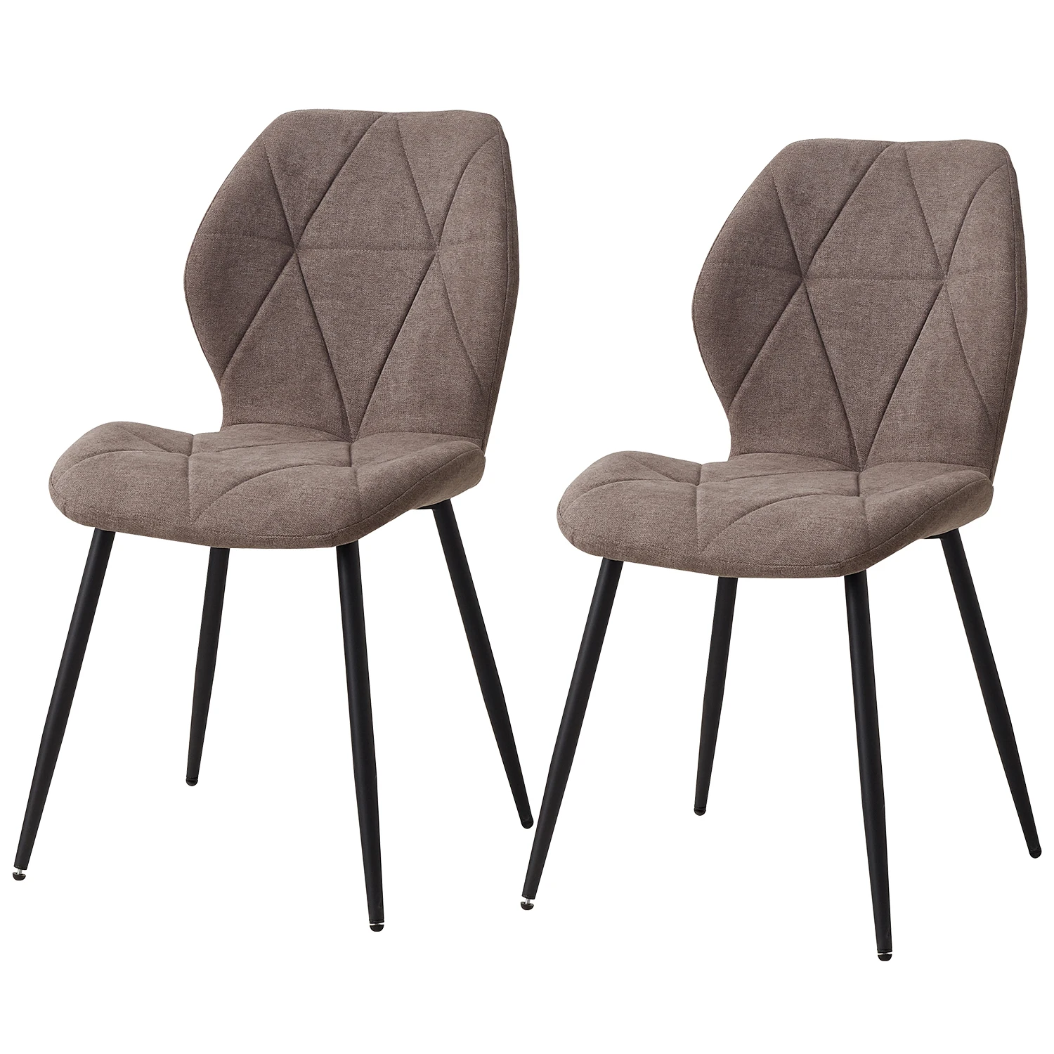 EGOONM Set van 2/4/6 Eetkamerstoelen Gestoffeerde Gewatteerde Linnen Stof Keukenstoelen Metalen Poten voor Balkon Restaurant Eetkamer