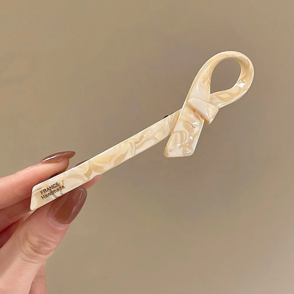 

Простая заколка для волос с леопардовым принтом и бантом из ацетатной кислоты в корейском стиле, пружинный зажим-бантик, противоскользящая заколка для челки для девочек