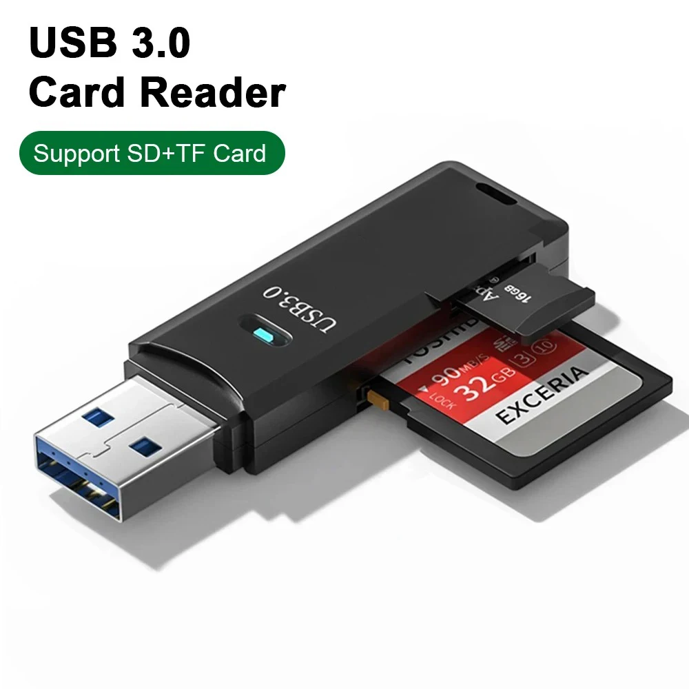 

Устройство чтения карт памяти USB 3.0 2 в 1 Адаптер USB 2.0 к SD TF для ноутбуков Аксессуары Устройство чтения карт флэш-накопителя Устройство чтения смарт-карт