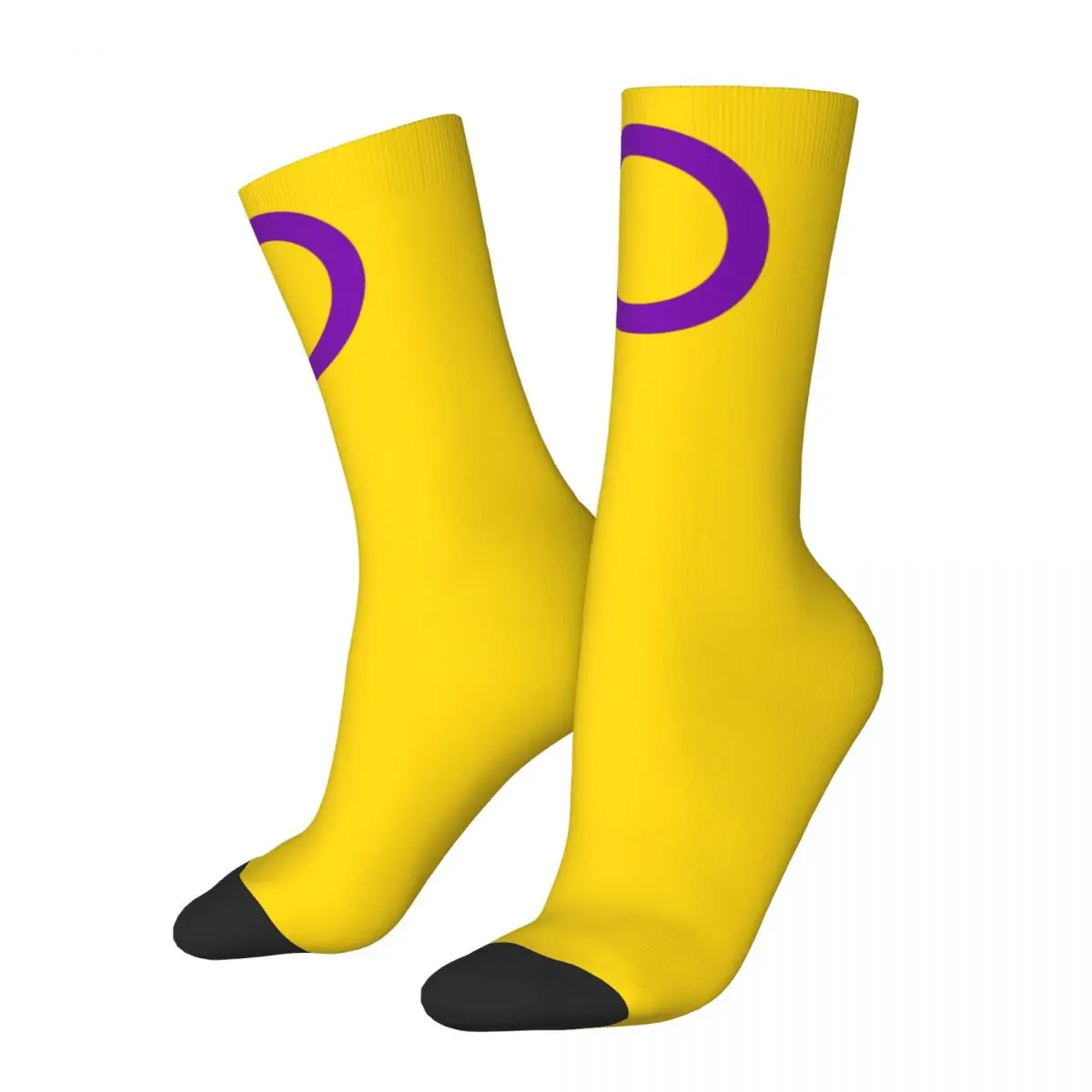 Men Intersex Pride Flag Socks Cotton Casual Socks High Quality Stuff Middle TubeCrew Socks Wonderful Gifts