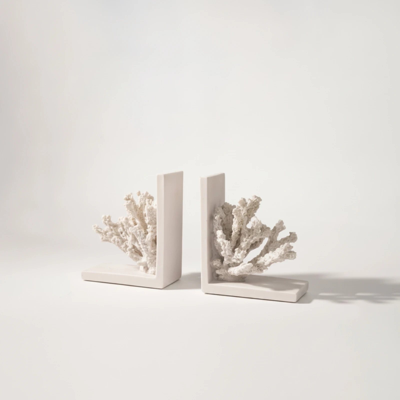 Coral Bookends Modern Bookends with Coral Book Holders Minimalist Nordic for Readers, Bookshelf, Desk