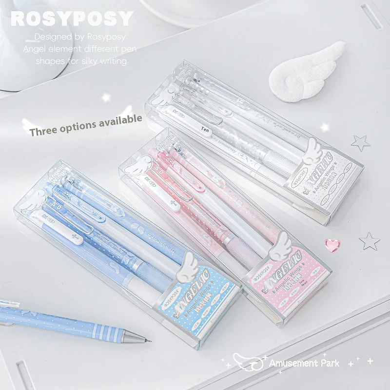 

ROSYPOSY Cute Gel Pen Set Pearlescent Comfortable Rod Low Gravity Portable Pens Aesthetic Students Girls Women Stationery Gifts
