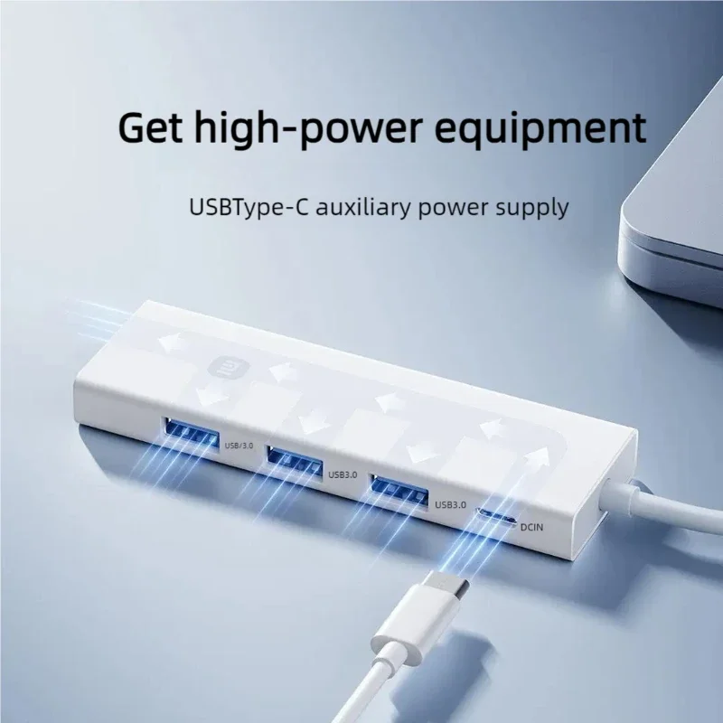 Новый оригинальный двусторонний разветвитель Xiaomi 4 в 1, USB Type-c, USB A 2 в 1, высокоэффективная передача молний, 4 порта USB для дома