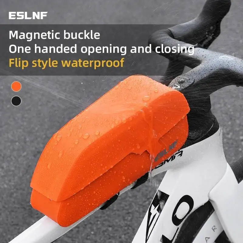 

ESLNF Frame Capacity Large Water Bike Bags Top Repellent Magnetic Tube Bag Front Flip Cover Bicycle
