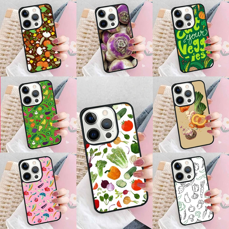 Vegan Vegetables Veggies Phone Case Cover for iPhone 16 Promax 15 Pro 13 14 Plus 11 12 Mini XR XS MAX Coque